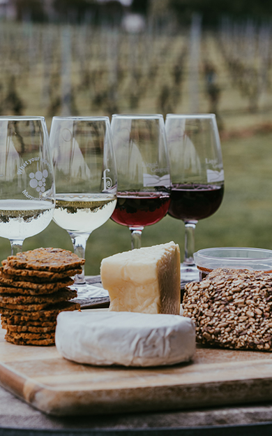 Cheese Board and Wine Glasses