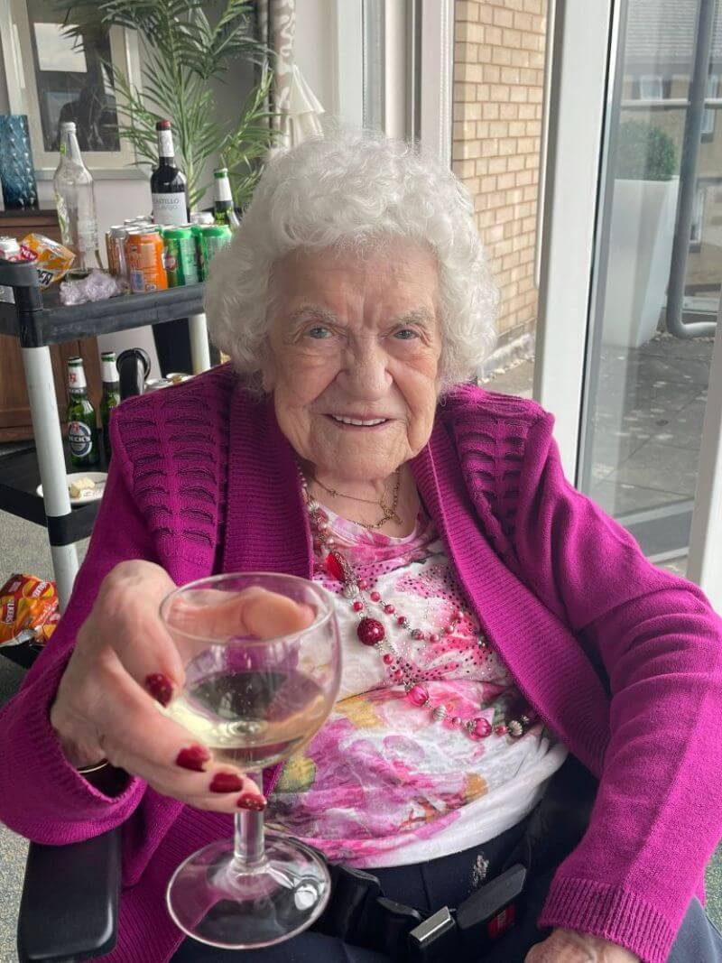 Resident Enjoying a Glass of Wine