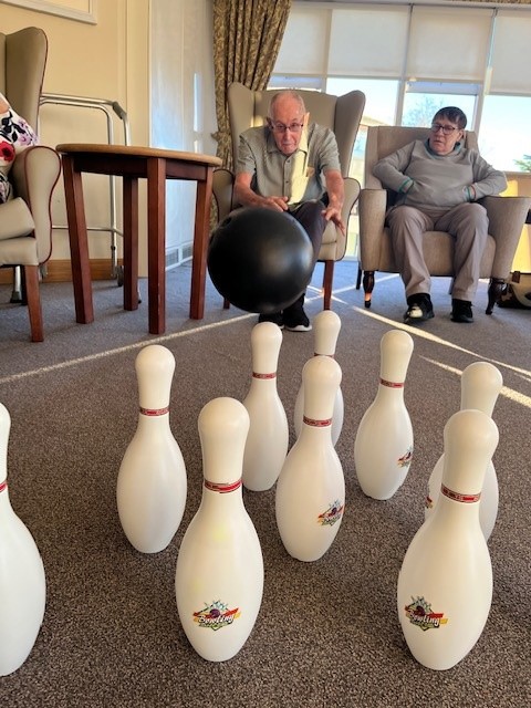 Resident Playing a Game of Bowling